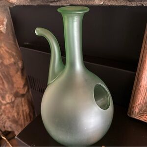 Elegant Green Glass Decanter